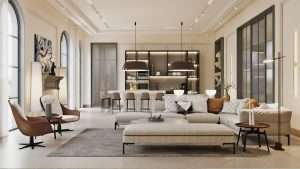Living room interior d render versasia infosoft Living room interior d render