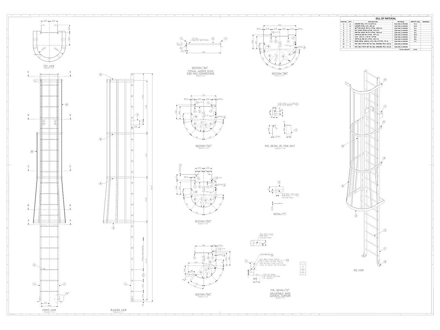 Structural ladder detailing at versasia infosoft