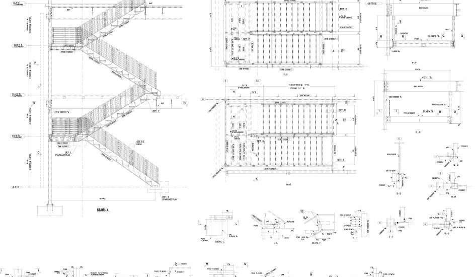 Structural staircase steel detailing at versasia infosoft