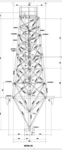 Flare boom steel structure
