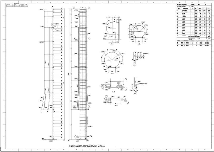 Structural ladder detailing at versasia infosoft
