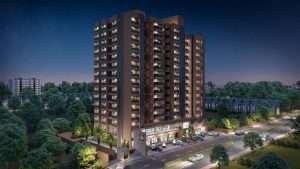 Building exterior night view d render