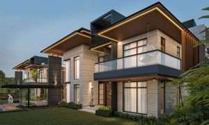 Bungalow front view exterior d render
