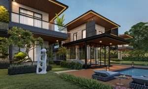 Bungalow front view exterior d render