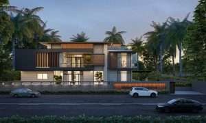 Bungalow front view exterior d render