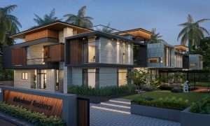 Bungalow front view exterior d render