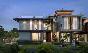 Bungalow front view exterior d render