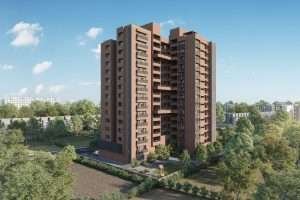 Building front exterior view d render