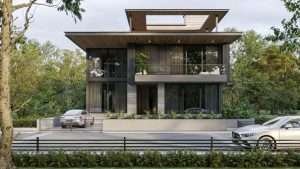 Farm house exterior view d render