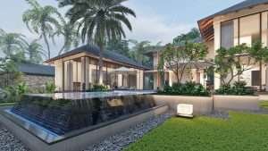 Farm house exterior view d render