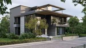 Farm house exterior view d render