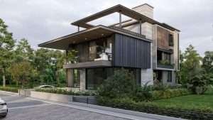 Farm house exterior view d render